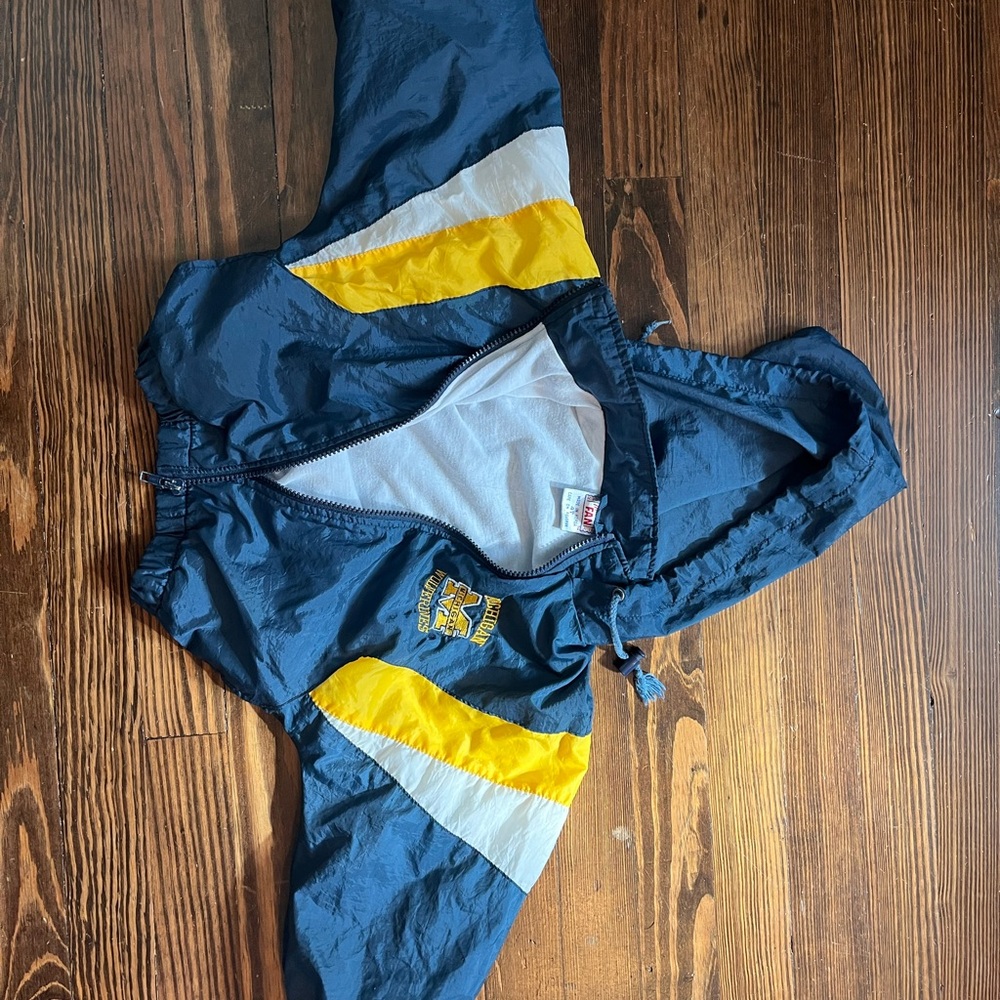 Vintage Michigan Navy and Yellow Windbreaker 4T Jacket